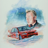 Mika Hakkinen 2006 painting by Simon Taylor