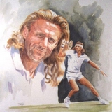 Bjorn Borg - watercolour by Simon Taylor